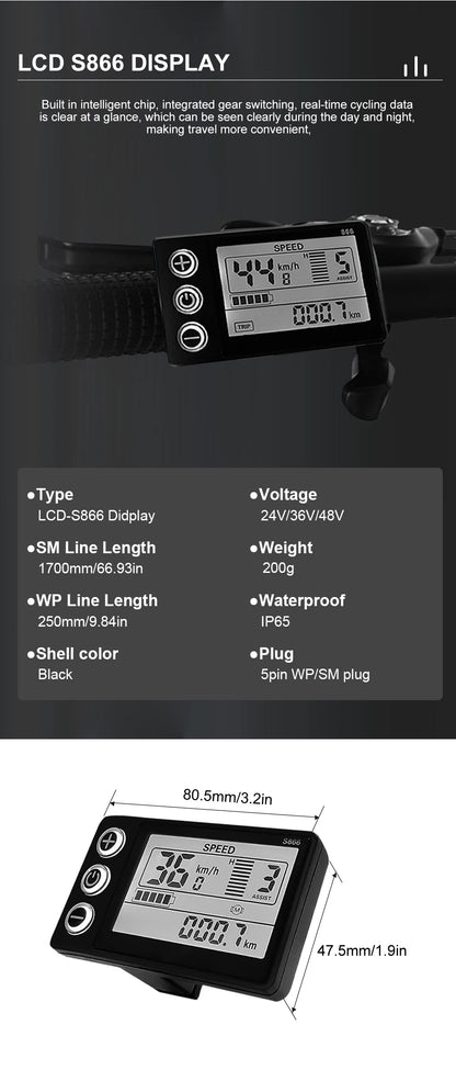 Three-Mode E-Bike Controller with S866 LCD Display My Store