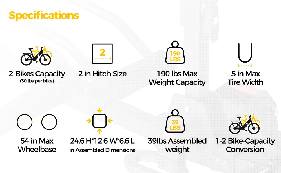 Hitch Mounted E-Bike Rack – Secure & Heavy-Duty Bike Carrier