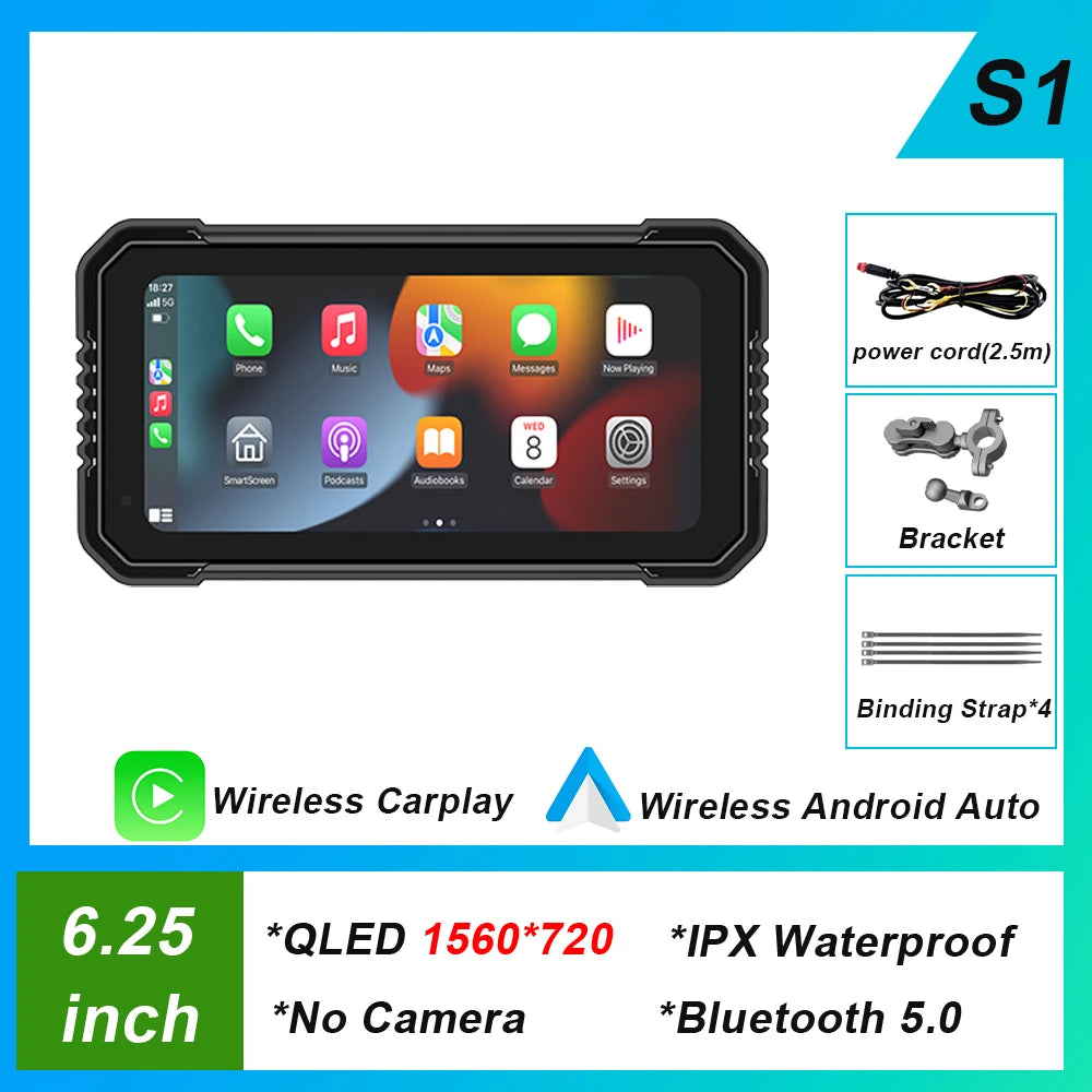 6.25-inch AutoNevee Car & E-Bike GPS with Wireless CarPlay and Android Auto