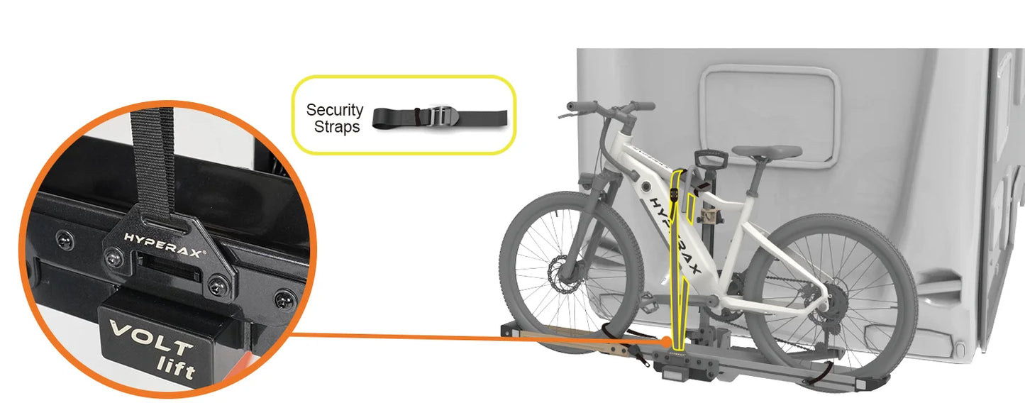 Volt Lift 1X RV Hitch Mounted E-Bike Rack – 80lbs Capacity