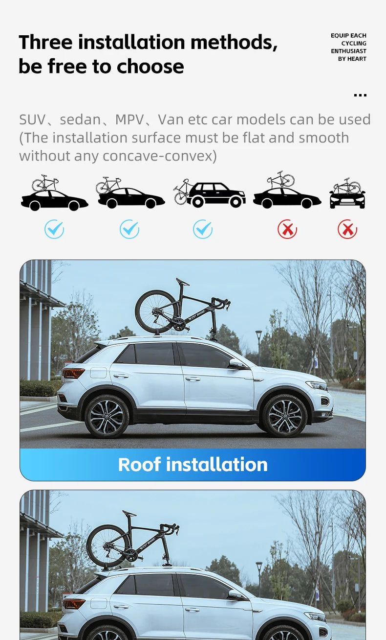 West Biking Suction Roof Bike Rack – The Ultimate Car Carrier for Cyclists