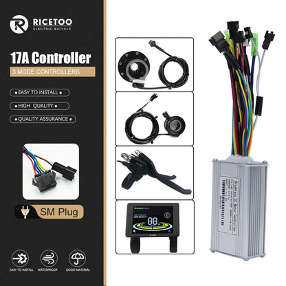 Ebike Controller 17A26A30A40A60A with Learning Function 250W-3000W Motor E Scooter Brushless Motor Controller Kit Electric Bikes & Accessories