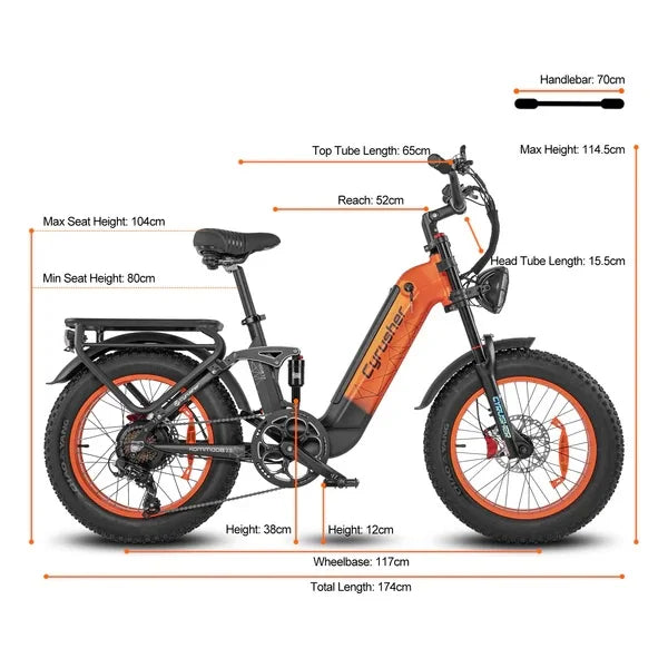 Cyrusher Kommoda 2.0 Step-through Full Suspension Electric Bike