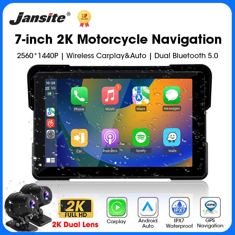 CarPlay Motorcycle 2K HD DVR GPS