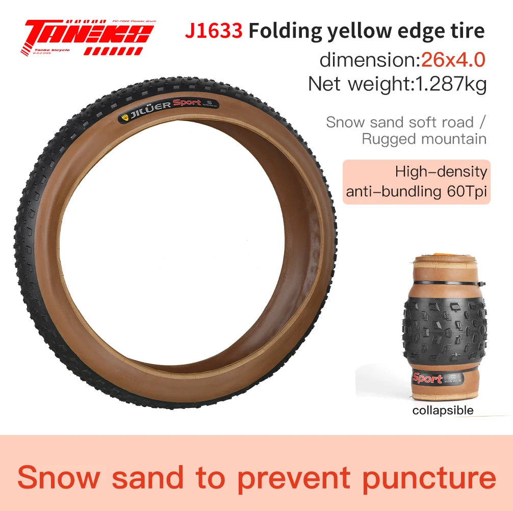 TANKE 20x4.0 & 26x4.0 Anti-Puncture Fat Tire | E-Bike Snow Beach Tire