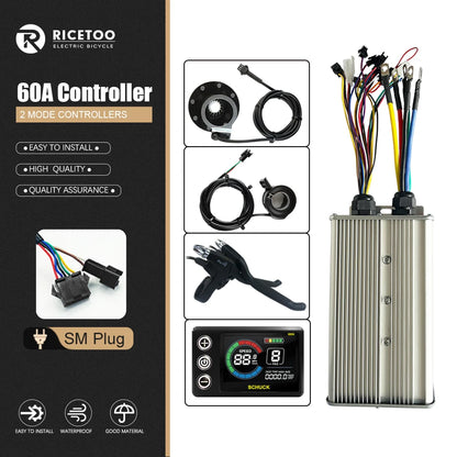 Ebike Controller 17A26A30A40A60A with Learning Function 250W-3000W Motor E Scooter Brushless Motor Controller Kit Electric Bikes & Accessories