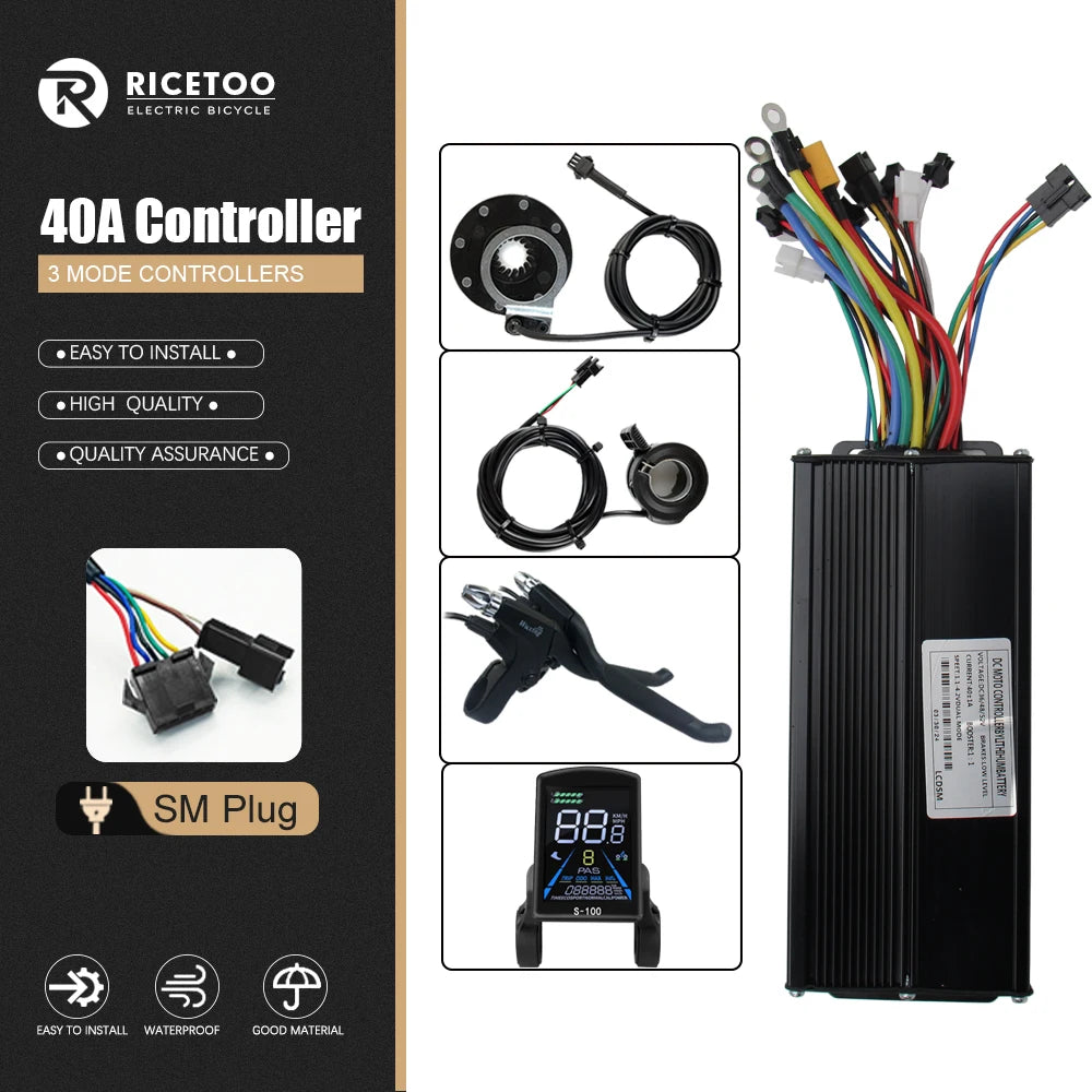 Ebike Controller 17A26A30A40A60A with Learning Function 250W-3000W Motor E Scooter Brushless Motor Controller Kit Electric Bikes & Accessories