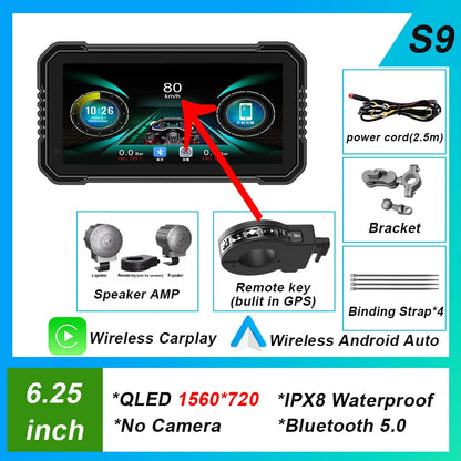 6.25-inch AutoNevee Car & E-Bike GPS with Wireless CarPlay and Android Auto