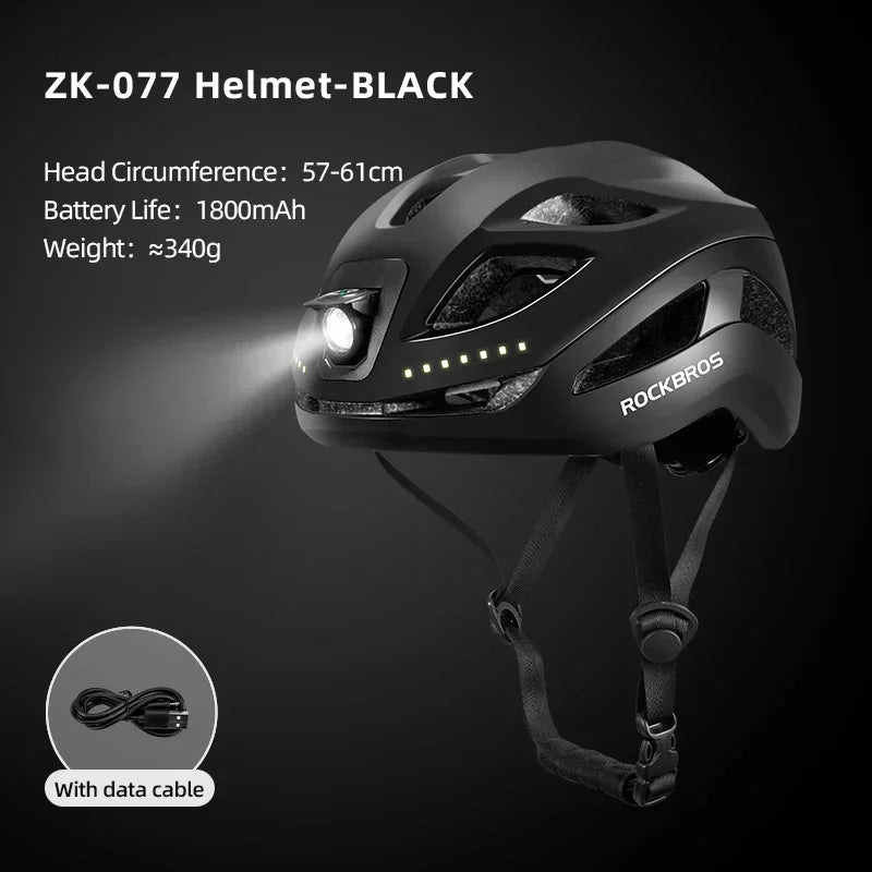 ROCKBROS Rechargeable Bicycle Helmet – Safety & Visibility Combined