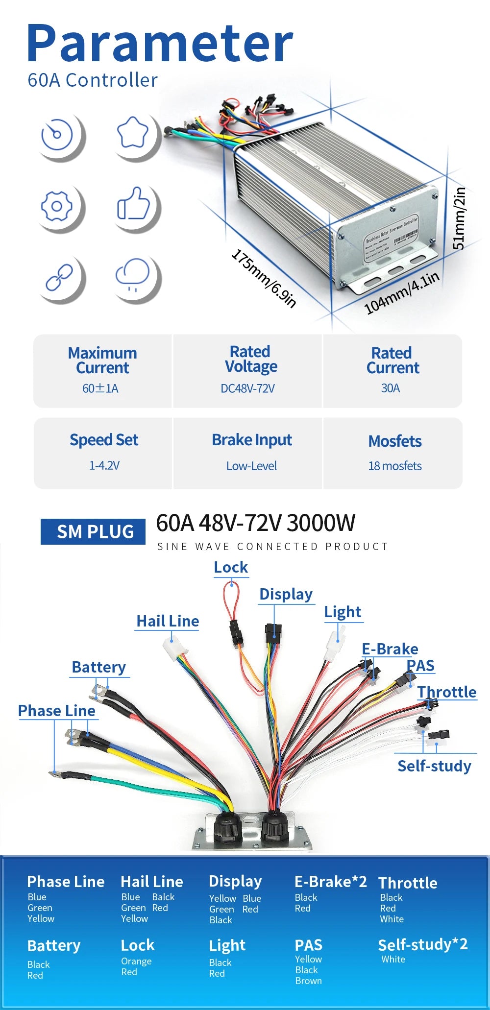 Electric Bicycle Three-Mode Sine Wave Controller My Store