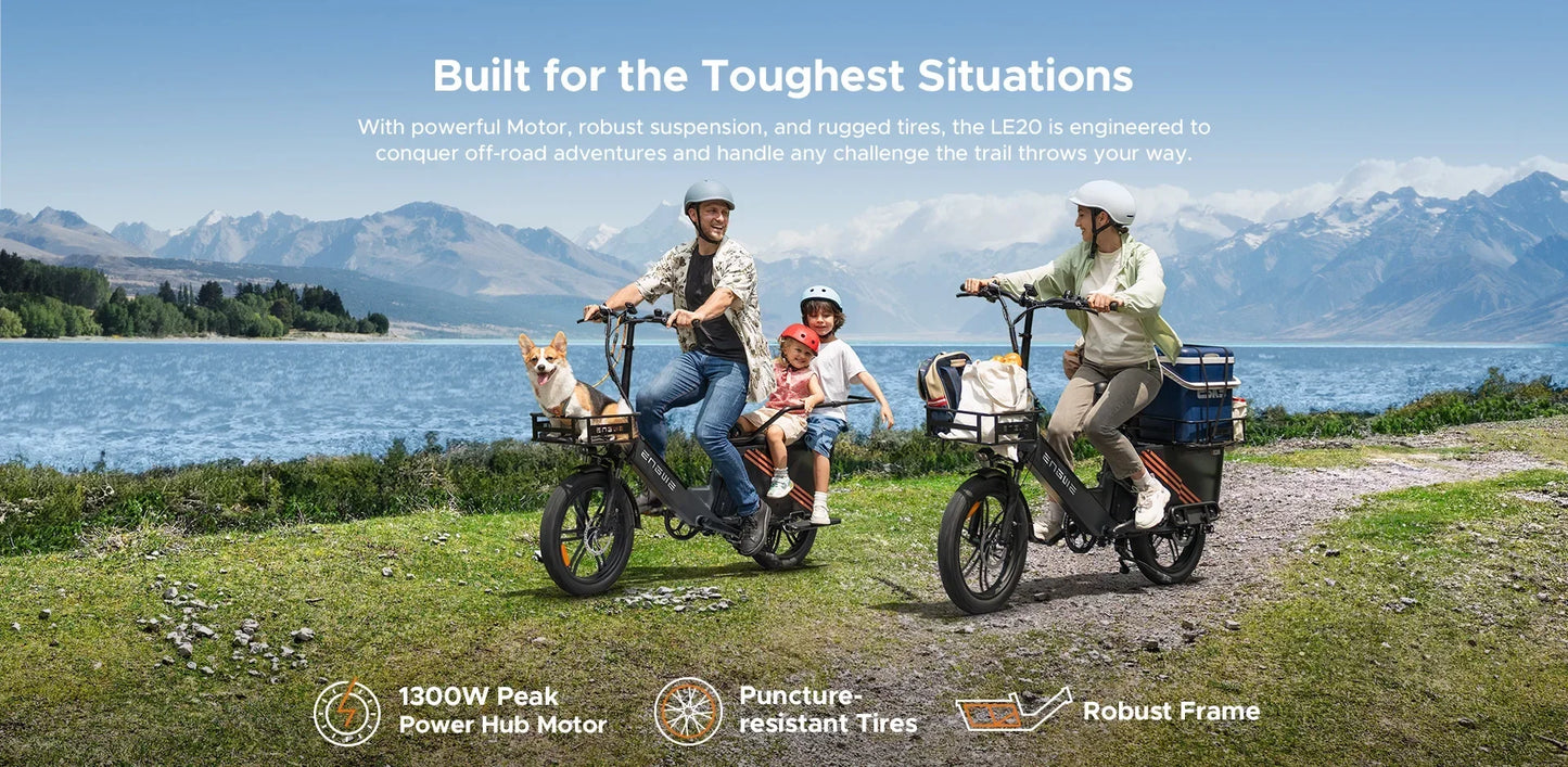 Engwe LE20 250W Electric Cargo Bike | Dual Battery 38.4Ah