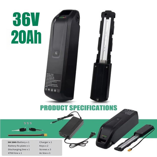 36V 48V 15Ah 20Ah Hailong Li-ion EBike Battery for 1000W 750W 500W