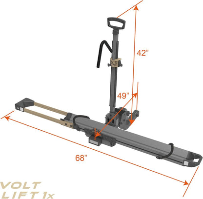 Volt Lift 1X RV Hitch Mounted E-Bike Rack – 80lbs Capacity