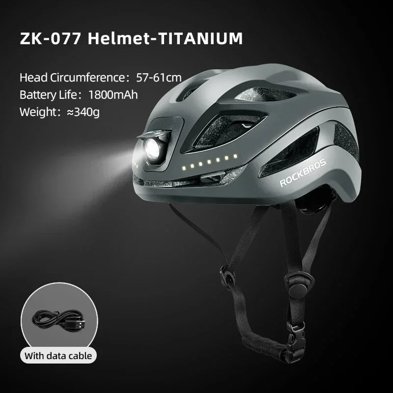 ROCKBROS Rechargeable Bicycle Helmet – Safety & Visibility Combined