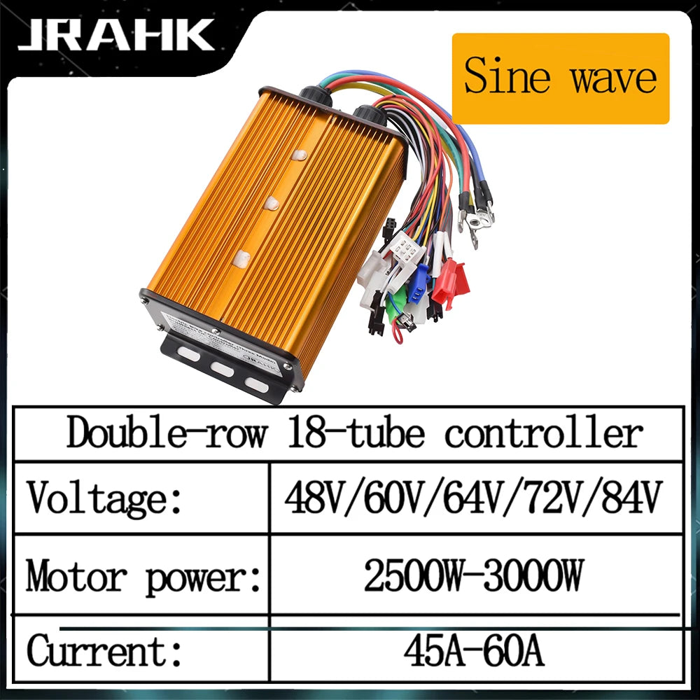 JRAHK BLDC 72v 3000w Sine Controller Electric motorcycle 60V 84V Controller 48V Electric Bike Accessories