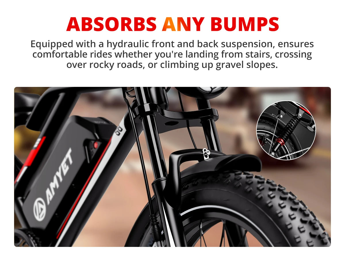 AMYET S8 Electric Bike 2000W Dual Motor 48V 25Ah | Free Shipping