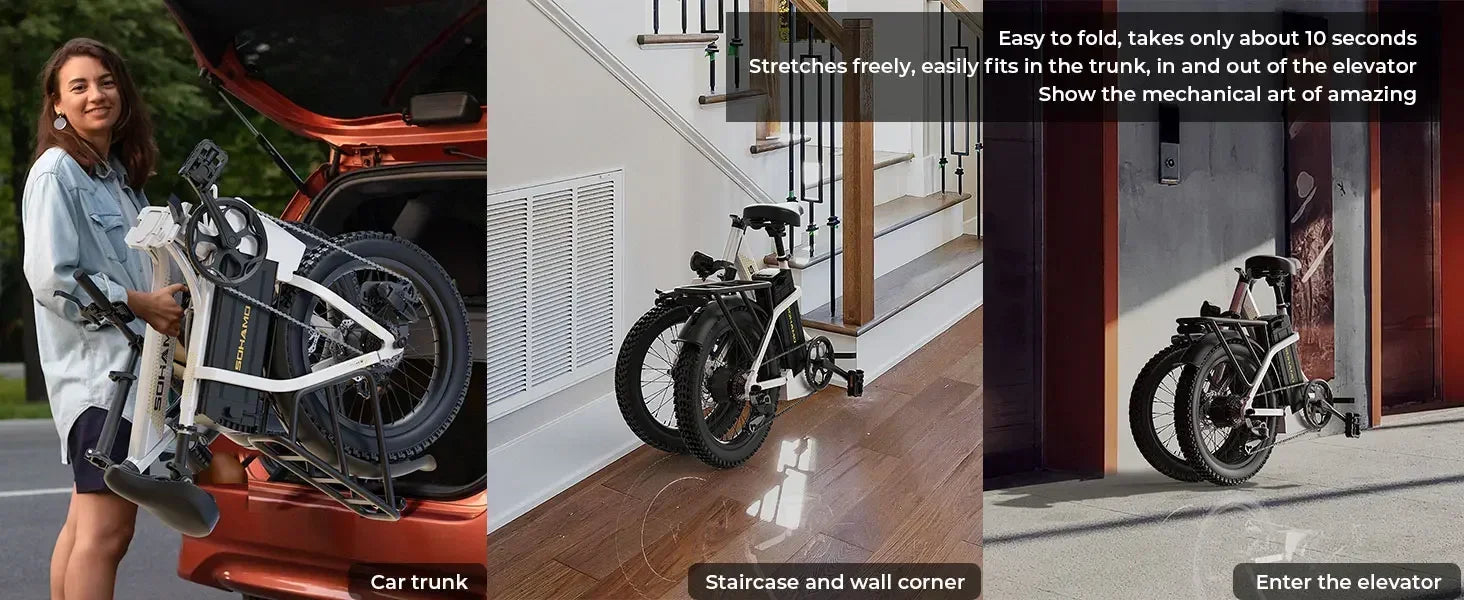 Foldable Commuter E-Bike SOHAMO S3 750W 48V 20Ah | Fast & Compact