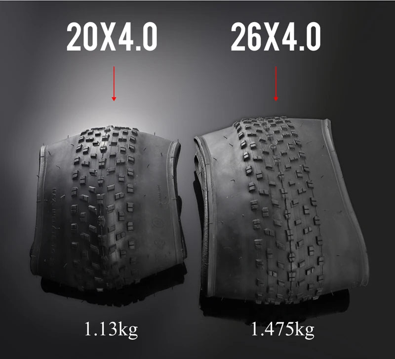 Fat Bike Tire 20x4.0 / 26x4.0 – Snow, Beach, ATV, and Electric Bike Ready