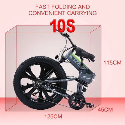 New style 1000W Motor electric bike 48V 10.4ah Lithium battery Mountain ELECTR BIKE  26×4.0 Fat Tire e bike Folded ebike Electric Bikes & Accessories