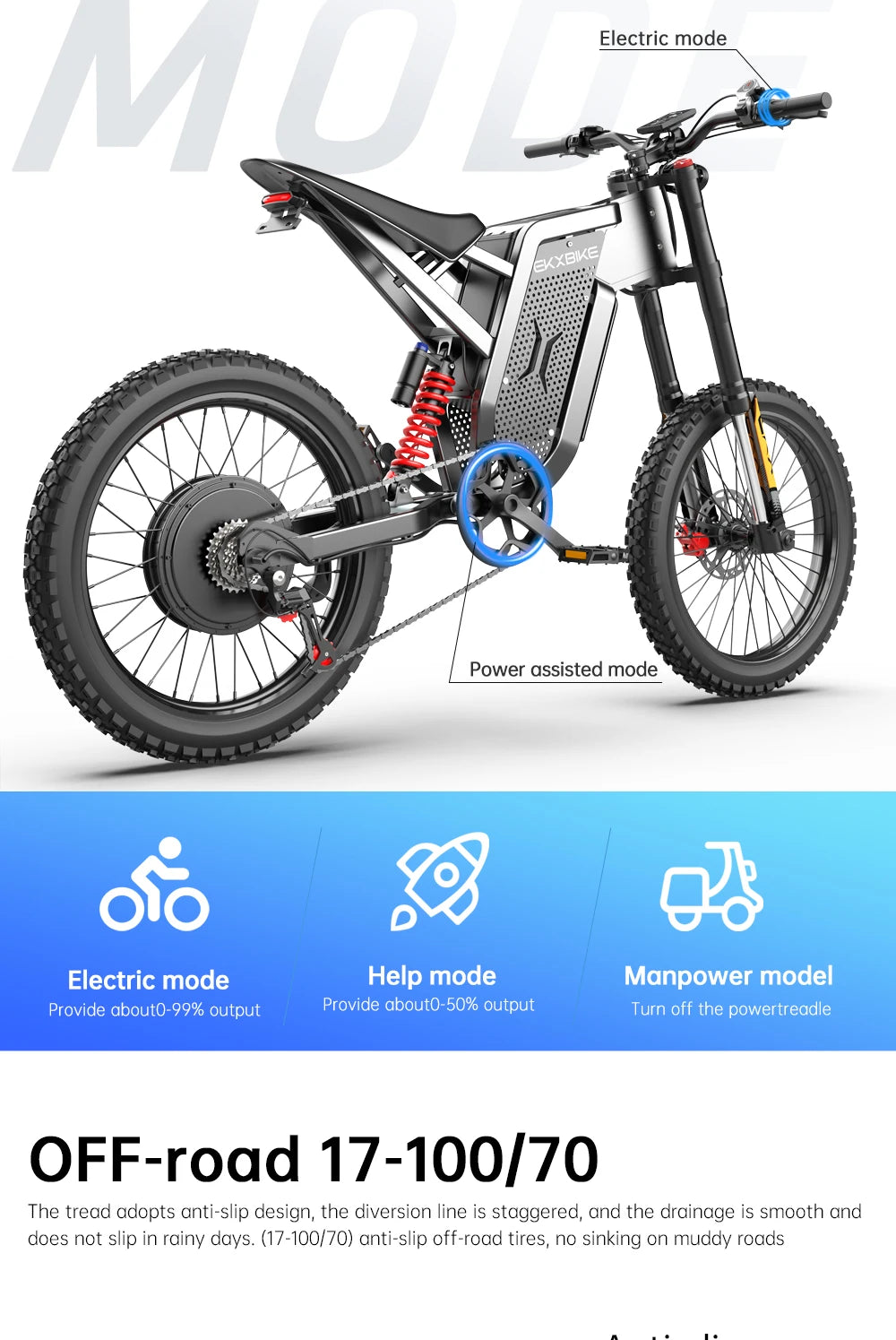 EKX X21 Max 3000 watts Electric Dirt Bike - Electric Bikes & Accessories