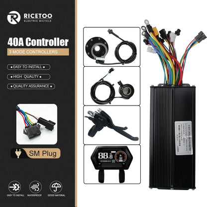 Ebike Controller 17A26A30A40A60A with Learning Function 250W-3000W Motor E Scooter Brushless Motor Controller Kit Electric Bikes & Accessories