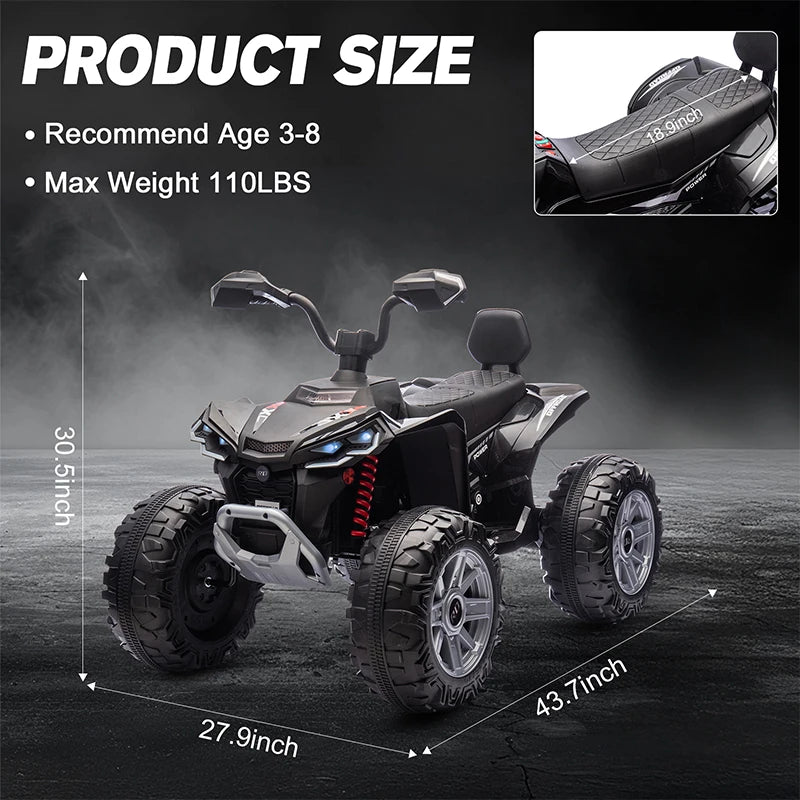 Discover the ultimate 24V Kids Electric Vehicle 4-Wheeler Ride-On ATV—built with dual 200W motors, spring suspension & soft braking for safety and fun. Free shipping included!