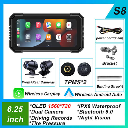 6.25-inch AutoNevee Car & E-Bike GPS with Wireless CarPlay and Android Auto