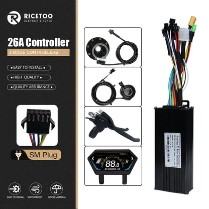 Ebike Controller 17A26A30A40A60A with Learning Function 250W-3000W Motor E Scooter Brushless Motor Controller Kit Electric Bikes & Accessories