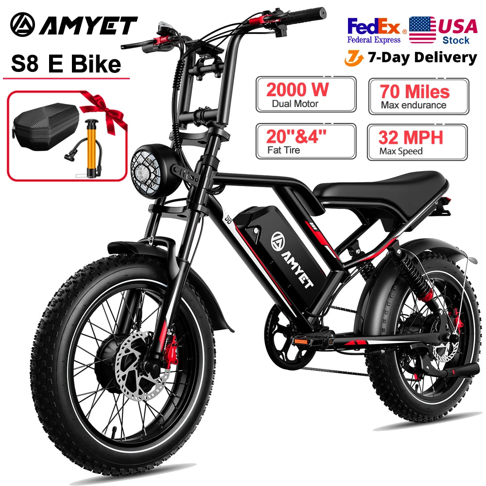  Electric Bike 2000W Dual Motor 