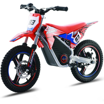 "Explore the best 36V Electric Dirt Bike for kids aged 6-12 with a brushless 350W motor, speeds up to 18.6MPH, and 3-speed settings. Shop now for free shipping!"