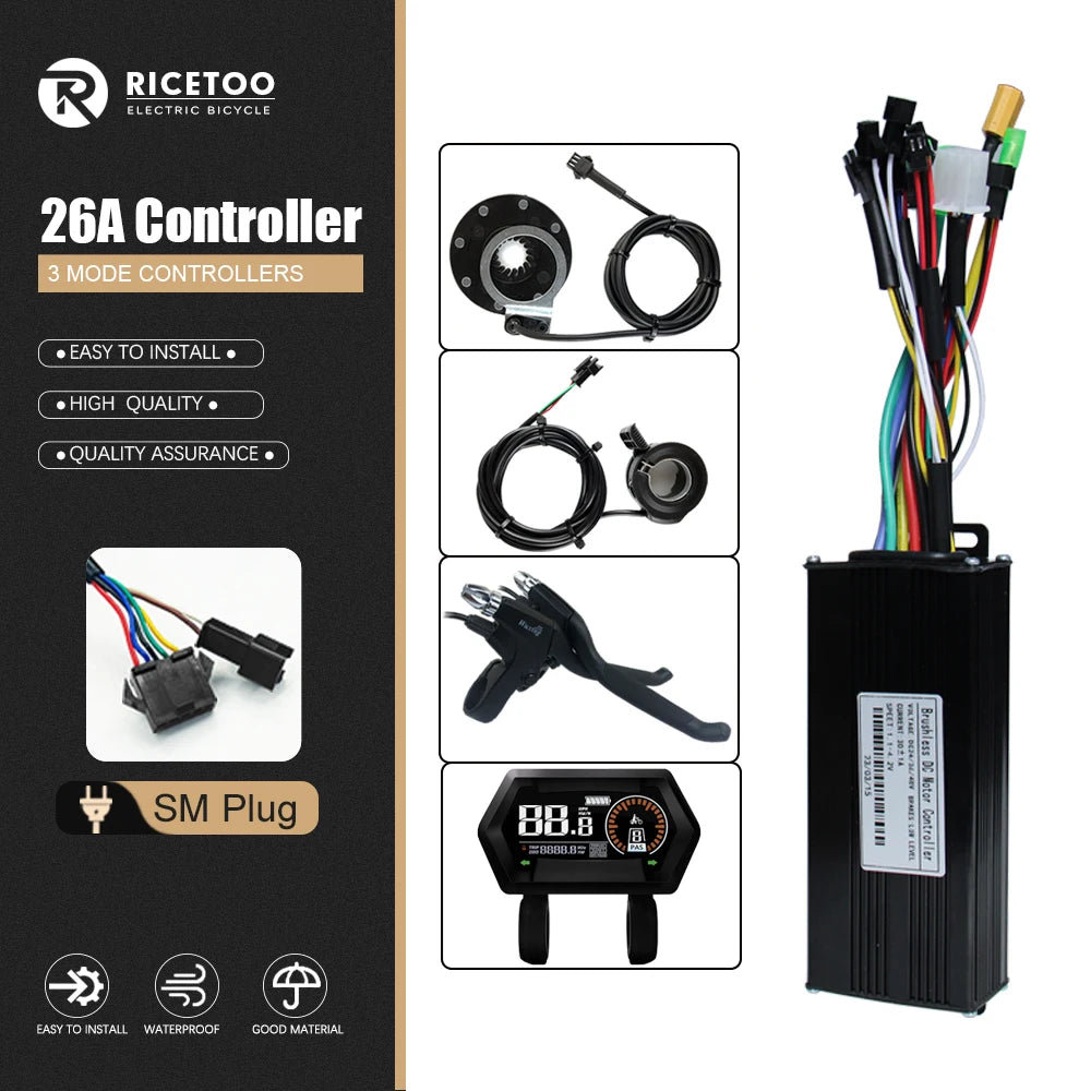 Ebike Controller 17A26A30A40A60A with Learning Function 250W-3000W Motor E Scooter Brushless Motor Controller Kit Electric Bikes & Accessories