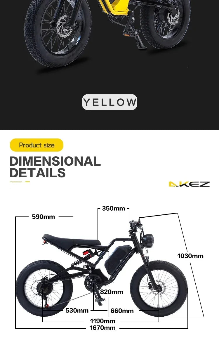 AKEZ Electric Bicycle - 18AH 1500W 48V Mountain Ebike My Store