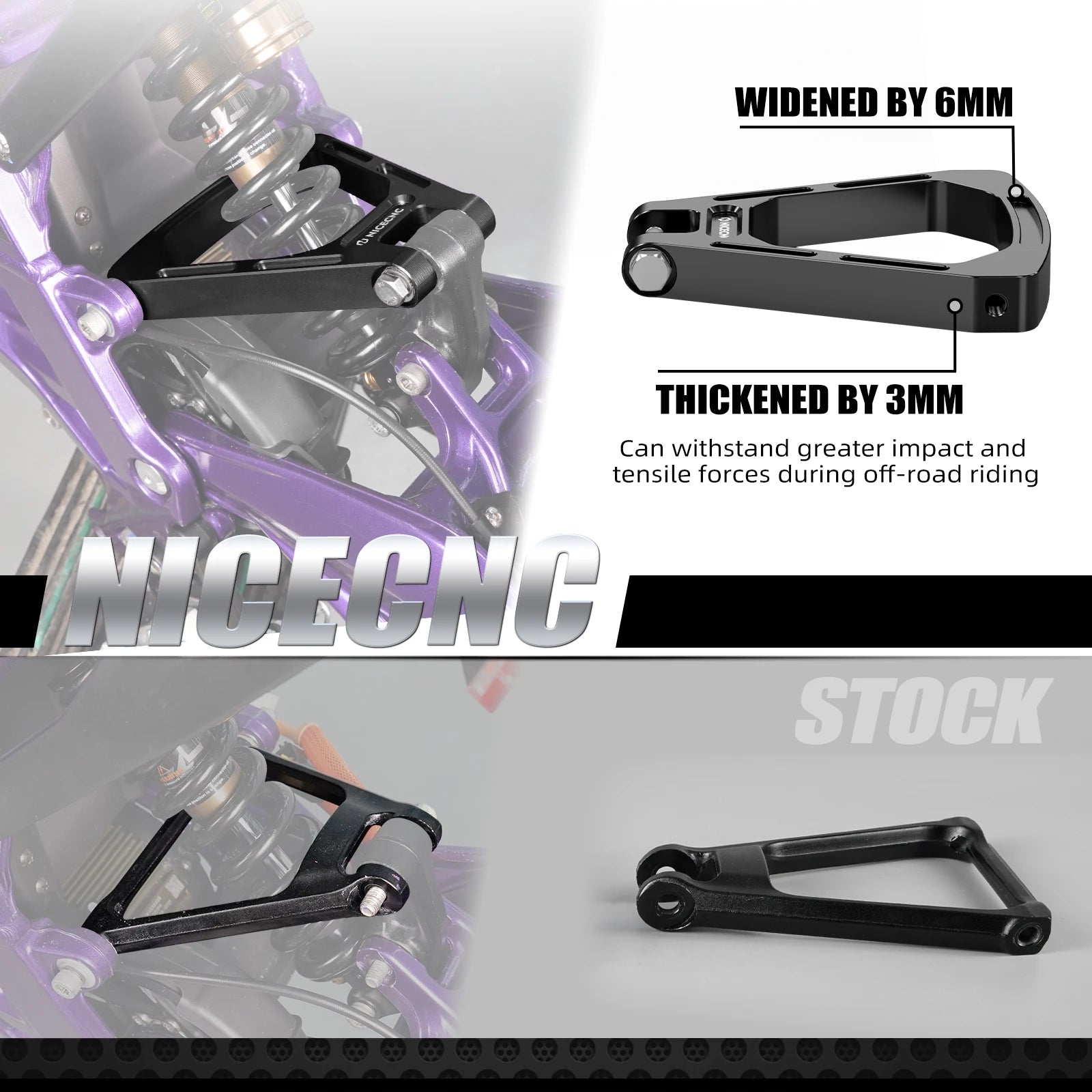 Reinforced Shock-Absorbing Triangle Bracket &amp; Rear Suspension Linkage for SUR-RON 