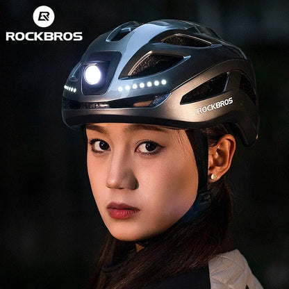 ROCKBROS Rechargeable Bicycle Helmet – Safety & Visibility Combined