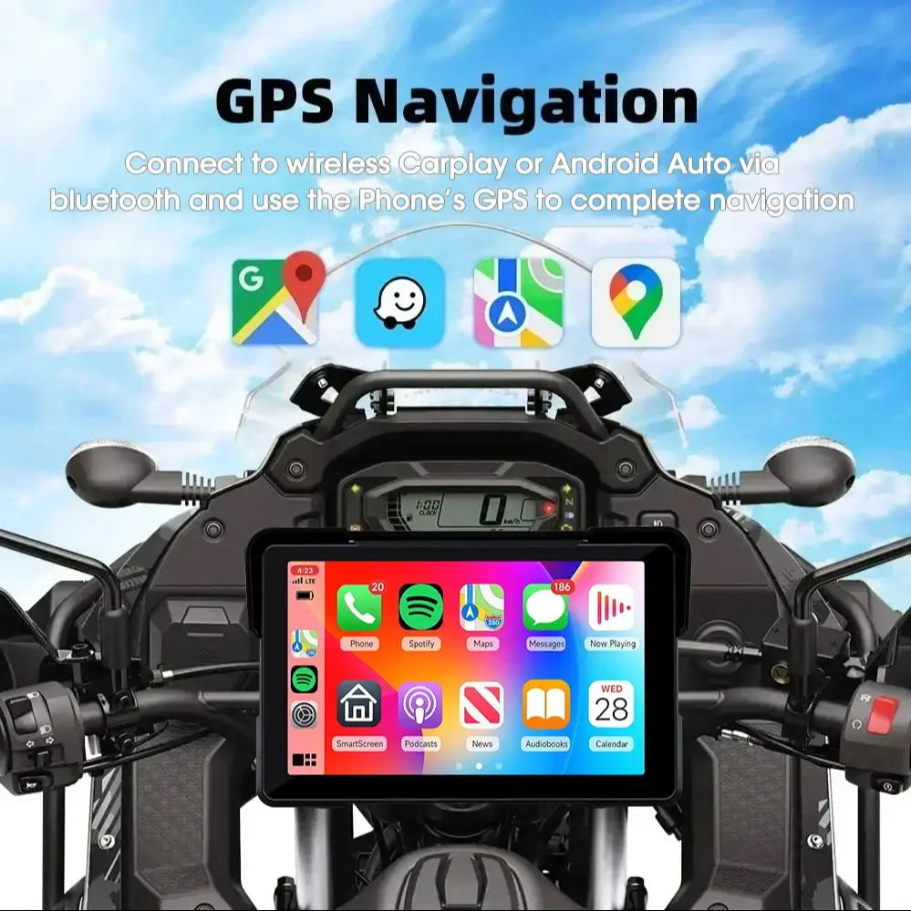 Best 5/7 Inch CarPlay Motorcycle 2K HD DVR GPS – Wireless & Waterproof