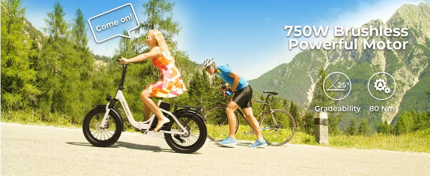 SOHAMO S3 Step-Thru Folding Electric Bike – 750W Power Ride