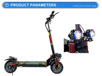 Electric Scooter for Adult, E-Scooter, 1600W Dual Motors, 18 AH, Max Speed up to 50km, Max Distance 60km, EU and USA Warehouse Electric Bikes & Accessories