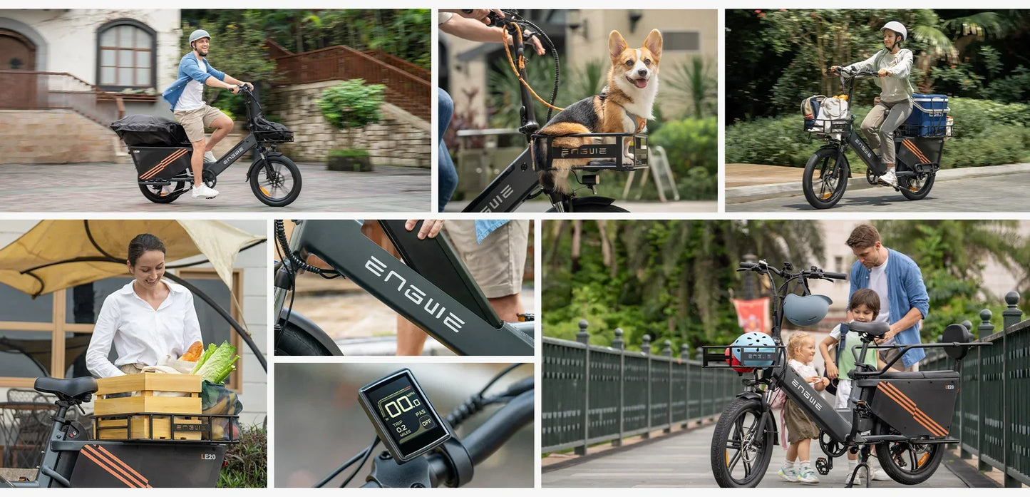 Engwe LE20 250W Electric Cargo Bike | Dual Battery 38.4Ah