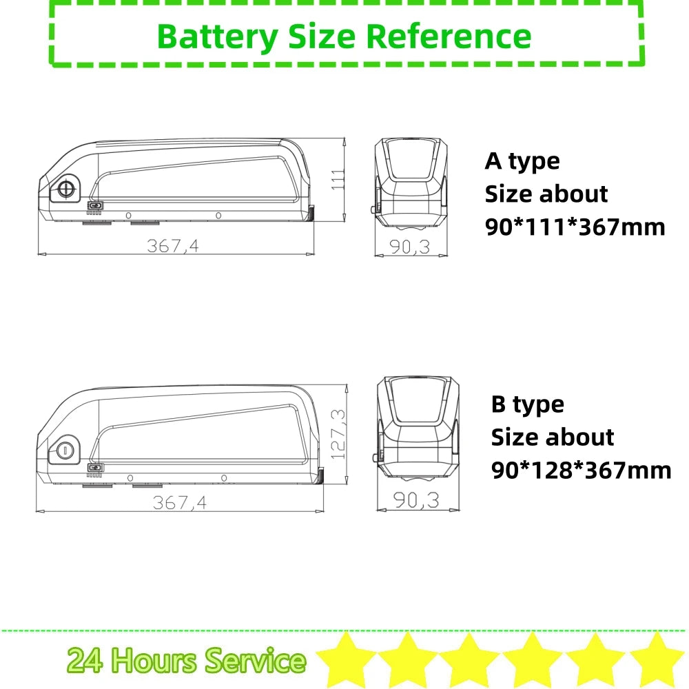Hailong Ebike Battery 36V 48V 52V | Long Range Lithium Power