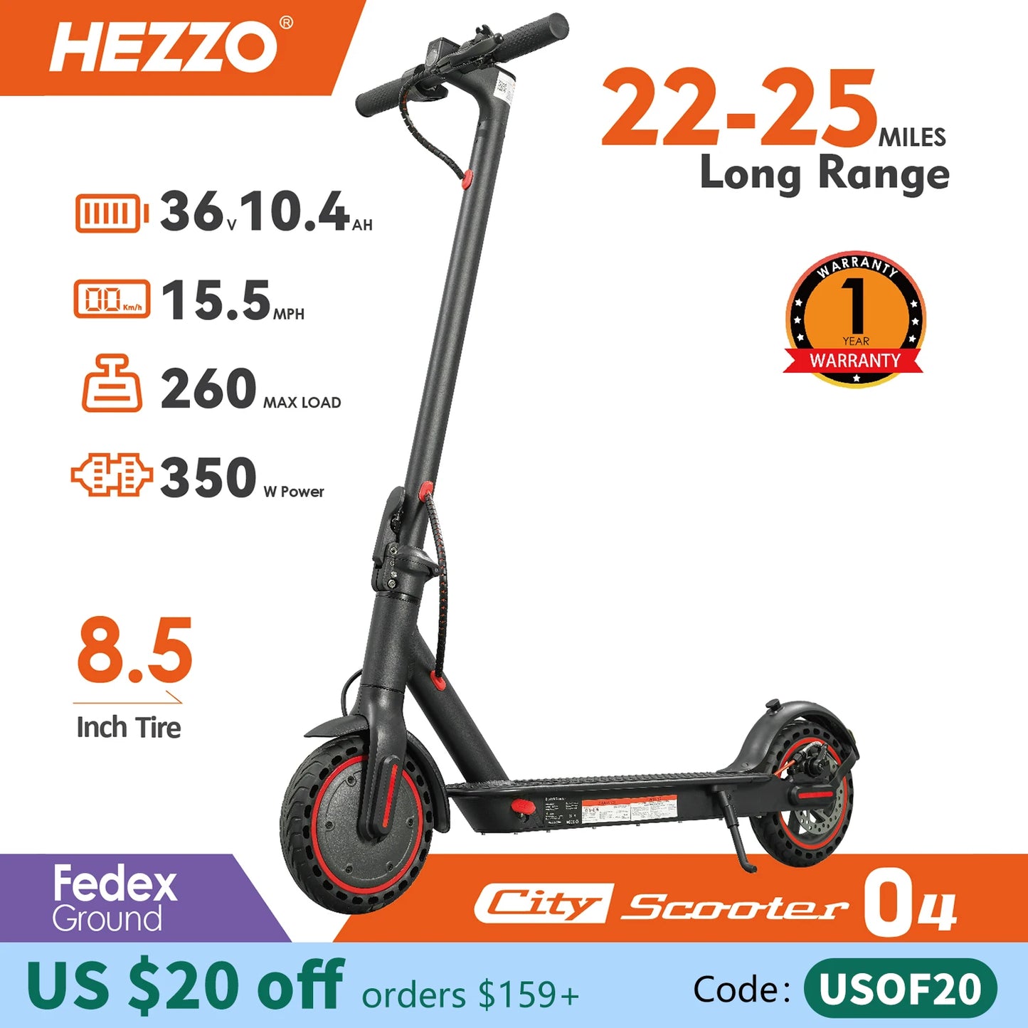 HEZZO Stand Up Scooter HS-04Pro: The Smart, Folding Ride for Urban Freedom