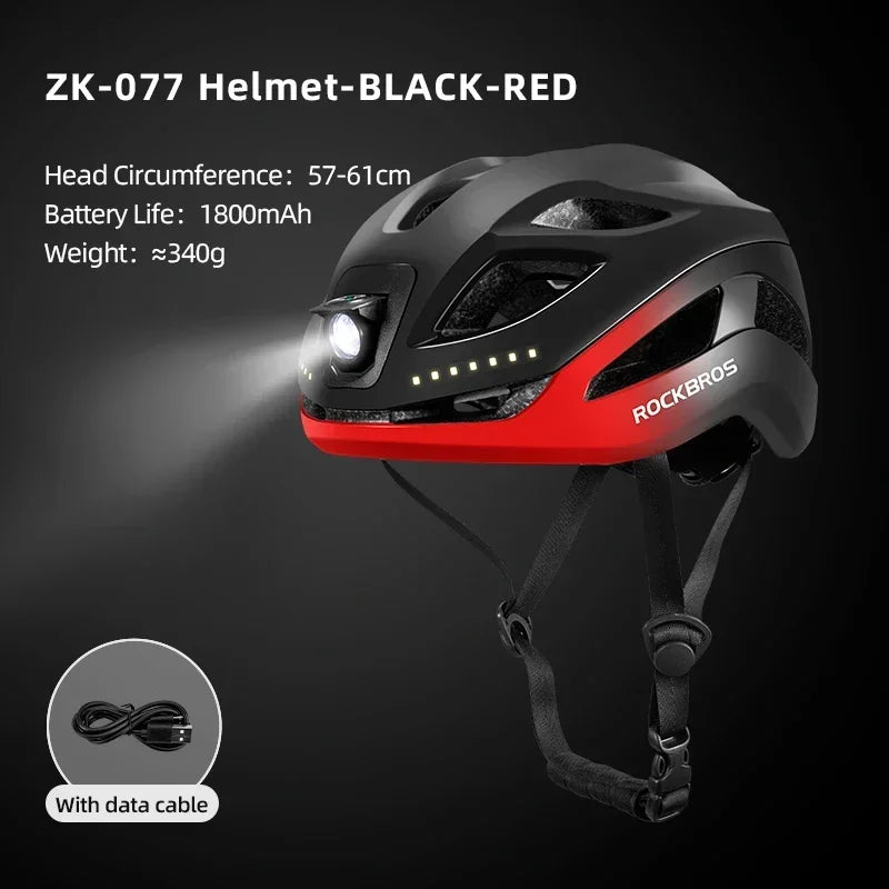 ROCKBROS Rechargeable Bicycle Helmet – Safety & Visibility Combined