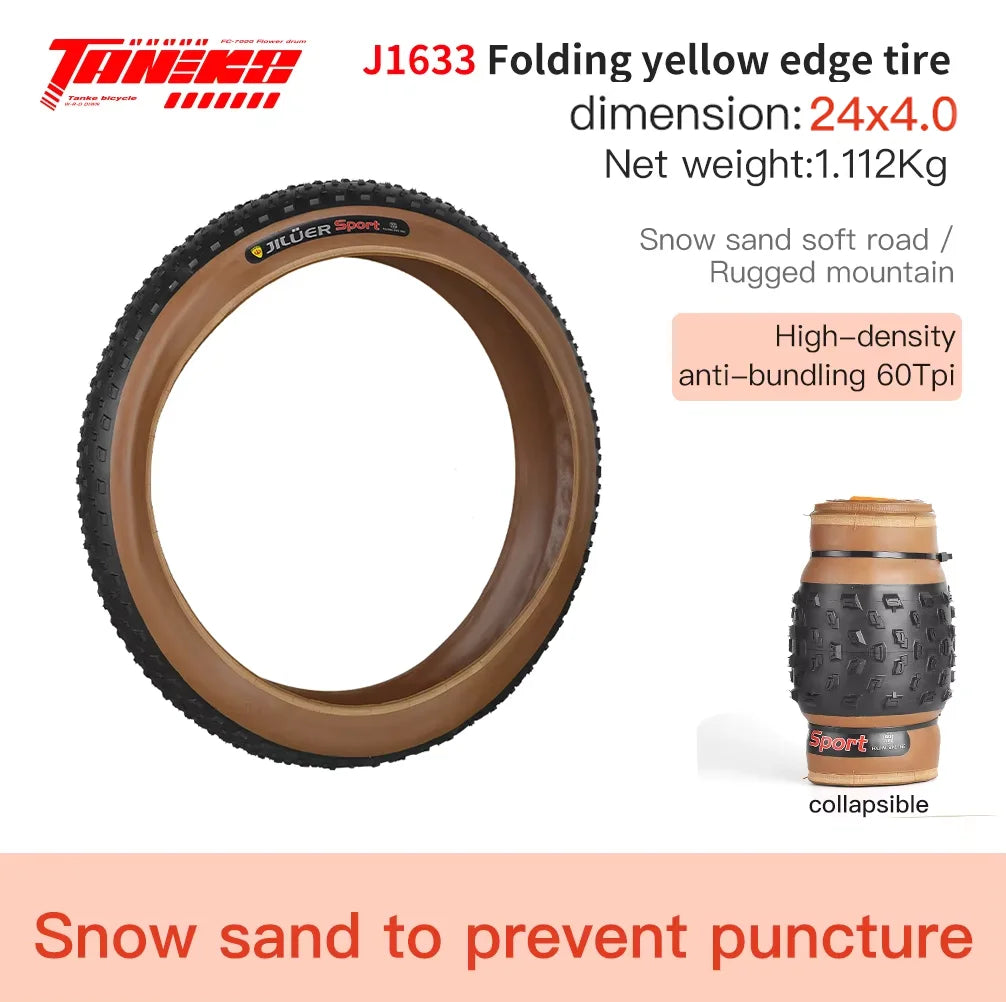TANKE 20x4.0 & 26x4.0 Anti-Puncture Fat Tire | E-Bike Snow Beach Tire