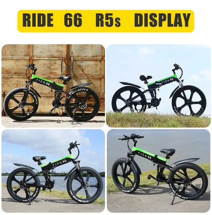 26-Inch Men's Folding Fat Tire Mountain Bike Electric Bikes & Accessories