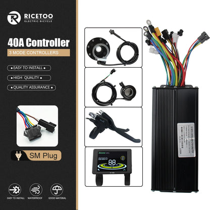 Ebike Controller 17A26A30A40A60A with Learning Function 250W-3000W Motor E Scooter Brushless Motor Controller Kit Electric Bikes & Accessories