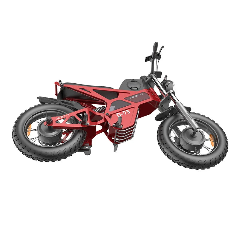 Discover the D-73 Dirt Bike Electric Scooter, equipped with a 1000W brushless motor, touch display, GPS, and a durable aluminum alloy frame. Enjoy speeds over 50 km/h and a range exceeding 60 k