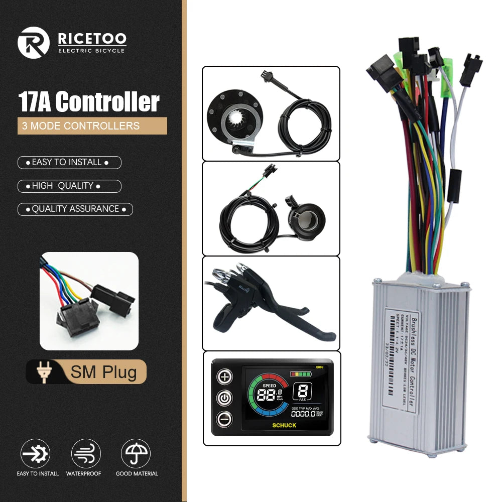 Ebike Controller 17A26A30A40A60A with Learning Function 250W-3000W Motor E Scooter Brushless Motor Controller Kit Electric Bikes & Accessories