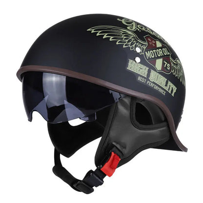 Retro Motorcycle Half Helmet – Vintage Style for Harley Riders - Electric Bikes & Accessories