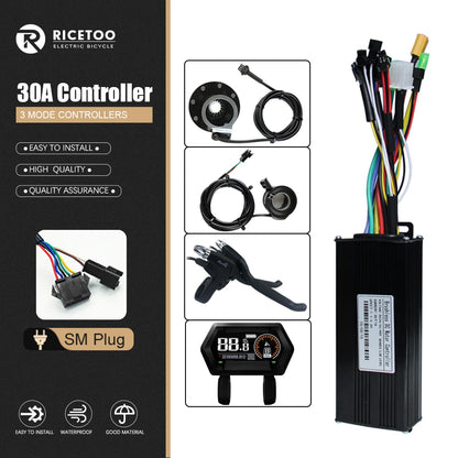 Ebike Controller 17A26A30A40A60A with Learning Function 250W-3000W Motor E Scooter Brushless Motor Controller Kit Electric Bikes & Accessories