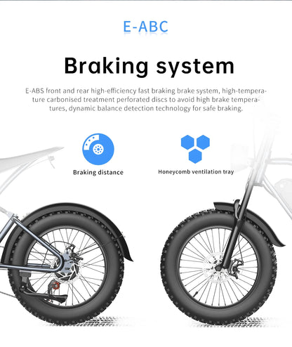 EKX T1 Electric Bicycle 20*4.0 Fat Tire 1000W Motor 48V 20AH Electric Bikes & Accessories