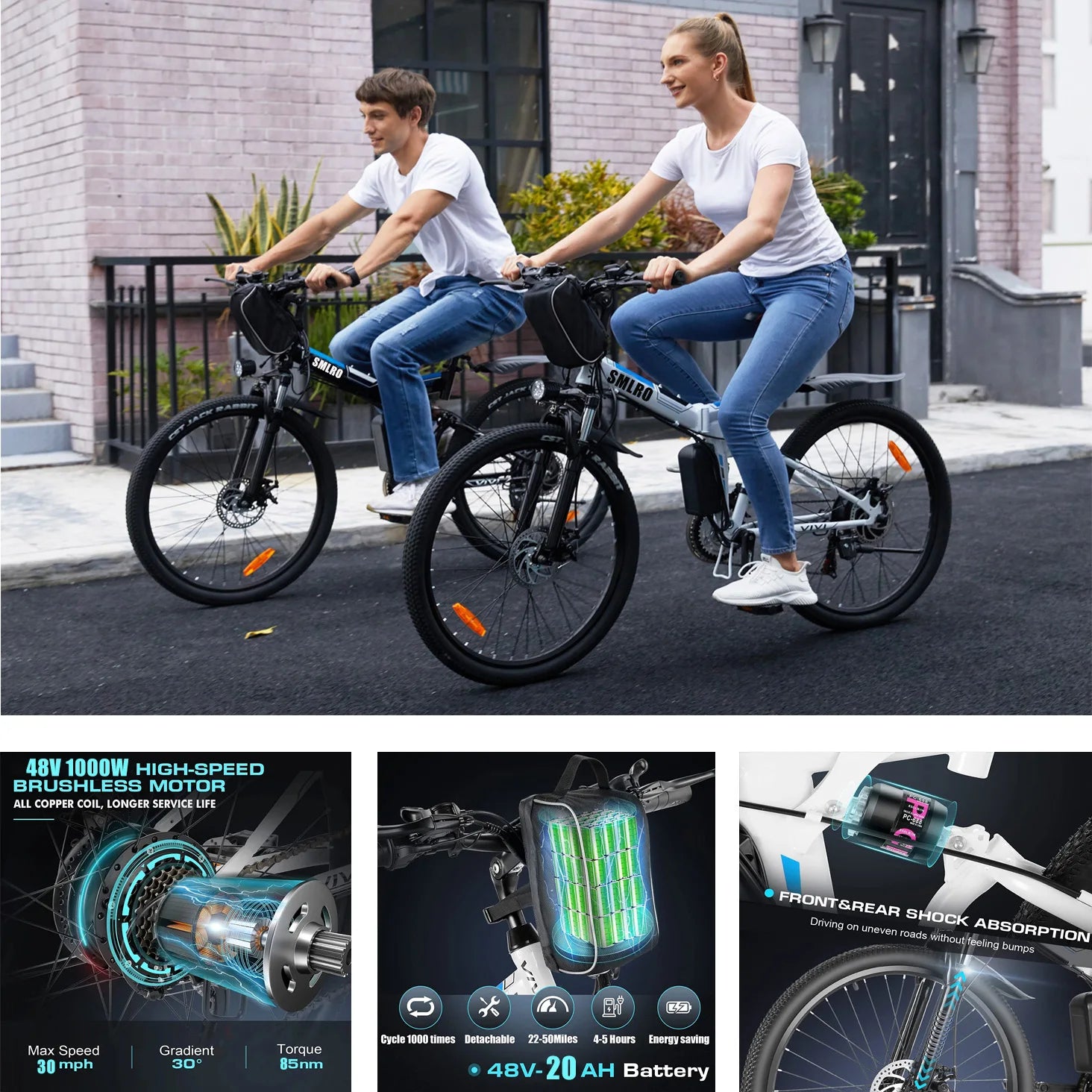 SMLRO MX300 Foldable Electric Bicycle 500W 1000W 20Ah My Store